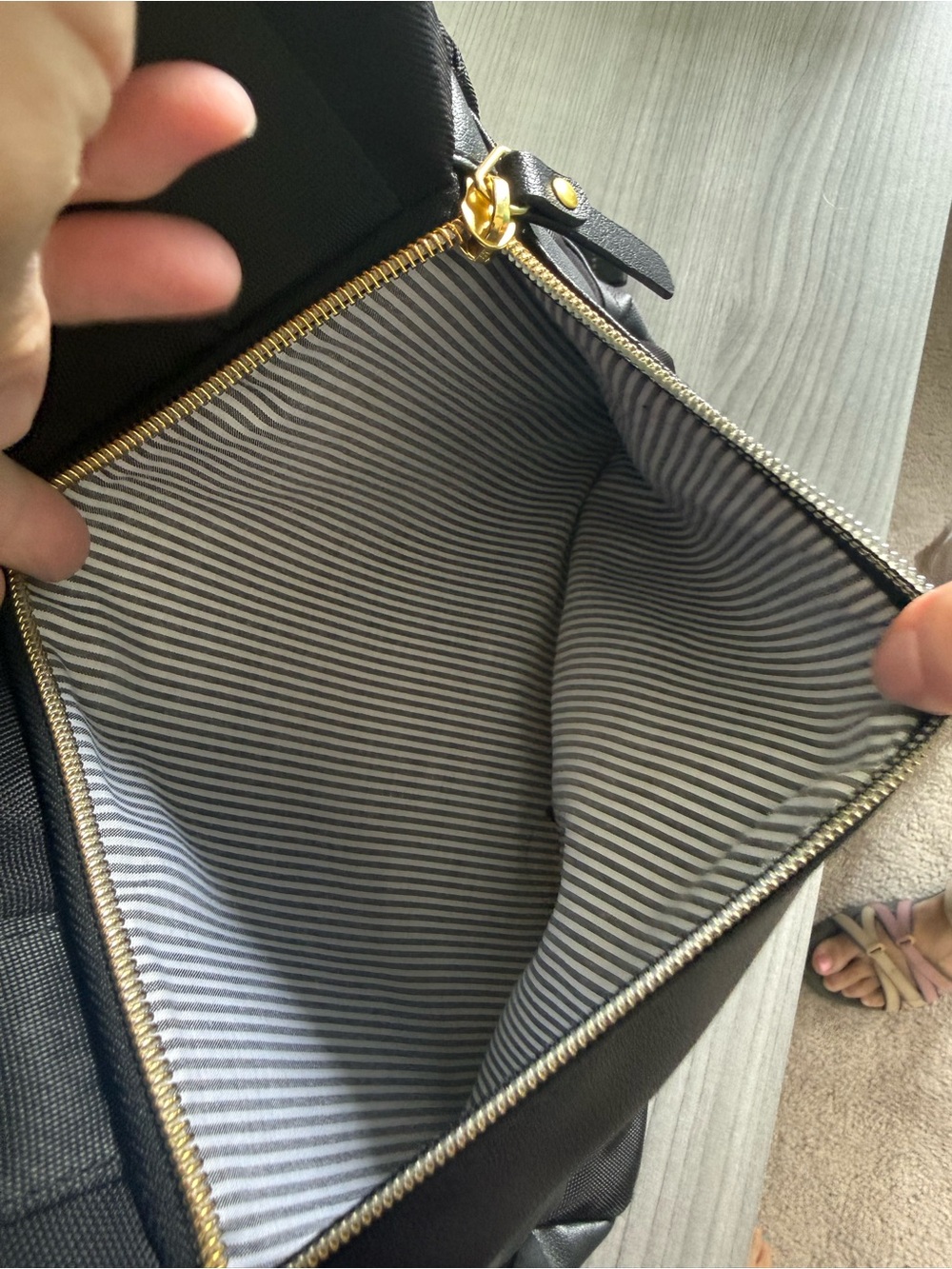 solo Black Tote-Style Backpack with Gold Hardware - Picture 4 of 5